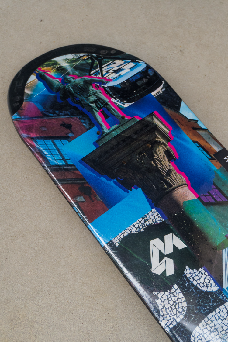 4Msb Skateboard Deck "Collage Englebrekt" with TIPtech for longer durability and better pop.