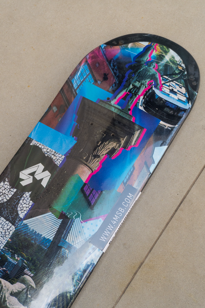 4Msb Skateboard Deck "Collage Englebrekt" with TIPtech for longer durability and better pop.