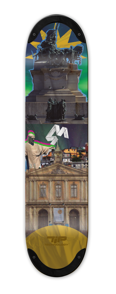 4Msb Skateboard Deck Collage Cristo Redentor with TIPtech for for longer durability and better pop.