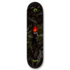 4Msb skateboard deck Curupira, a man with hair on fire, on a dark background with the pro skateboarder name Bruno Vinicius in green.