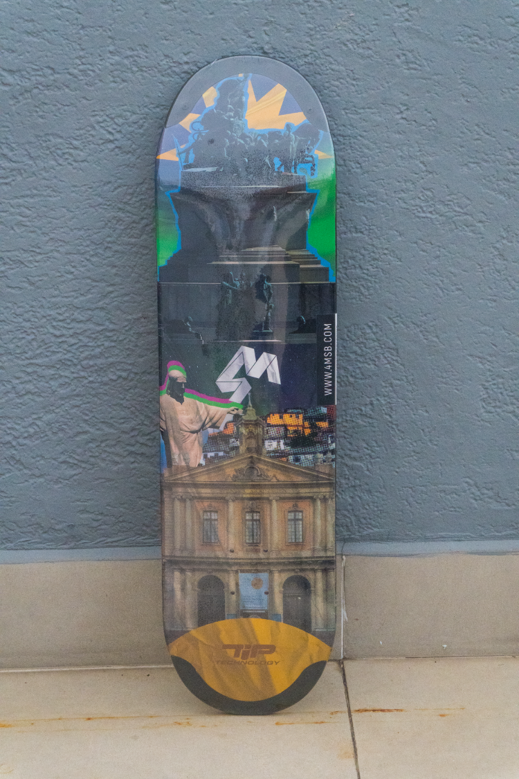 4Msb Skateboard Deck Collage Cristo Redentor with TIPtech for longer durability and better pop.
