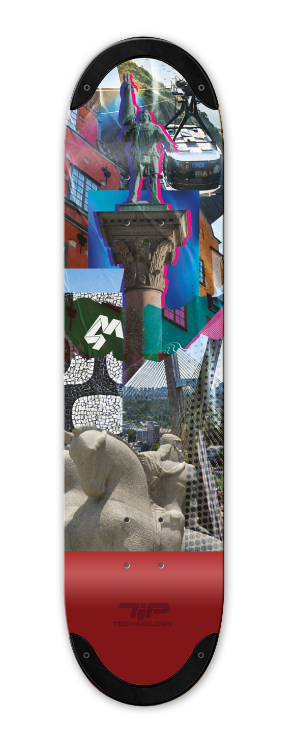 4Msb Skateboard Deck "Collage Englebrekt" with TIPtech for longer durability and better pop.