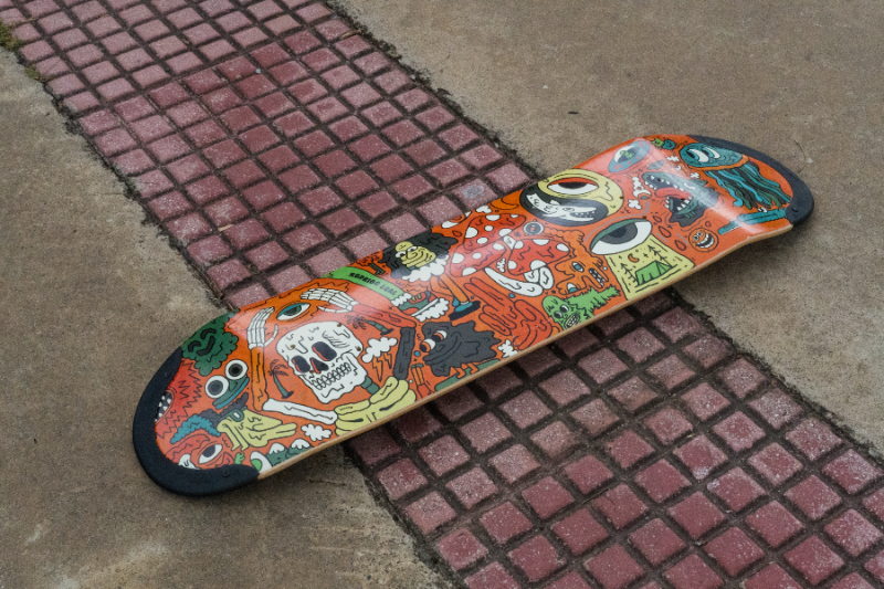 4Msb colorful abstract TIPtech skateboard deck Doodle Rodrigo Leal multicolour.