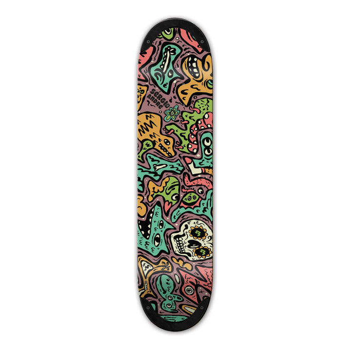 4msb TIPtech Skateboard deck with colorful abstract doodle design pro rider sergio andre