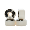 4Msb Skateboard wheels 56m, 100A  in black and white. Comes in 4 pack.