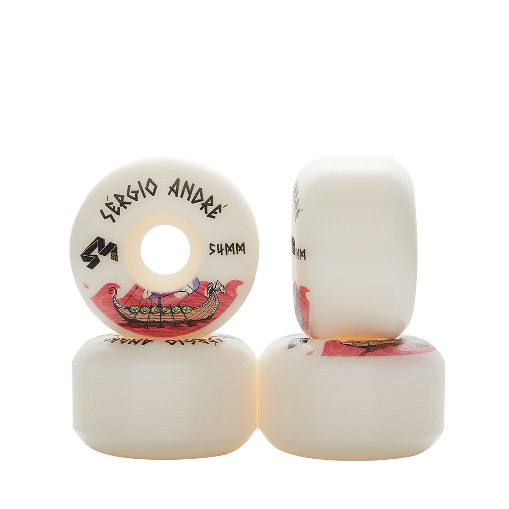 4Msb skateboard wheel Drakkar - signature wheel for Pro Skater Sérgio André. Comes in pack of 4 wheels.