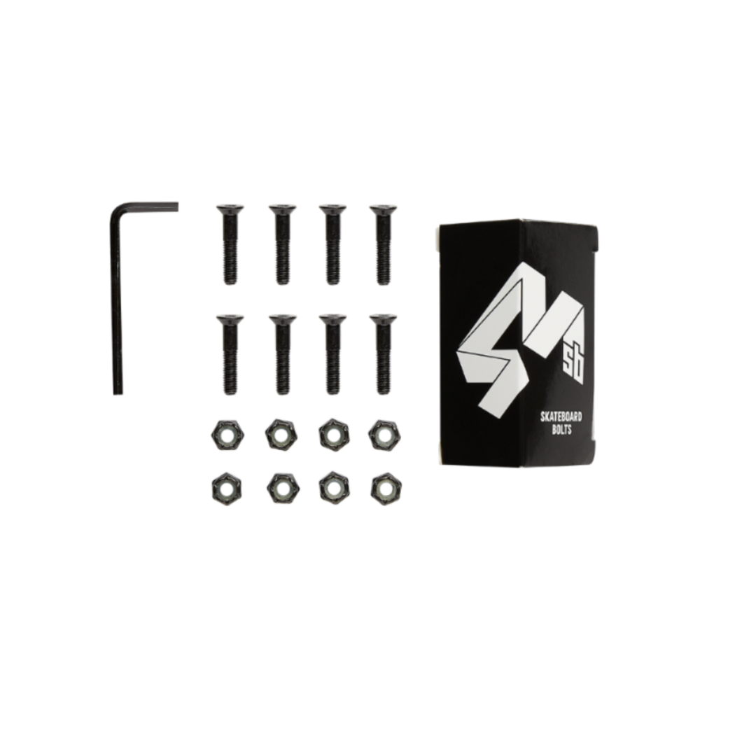 4Msb Hardware set Quatro for skateboards, contains 8 screws and bolts, one allen key.