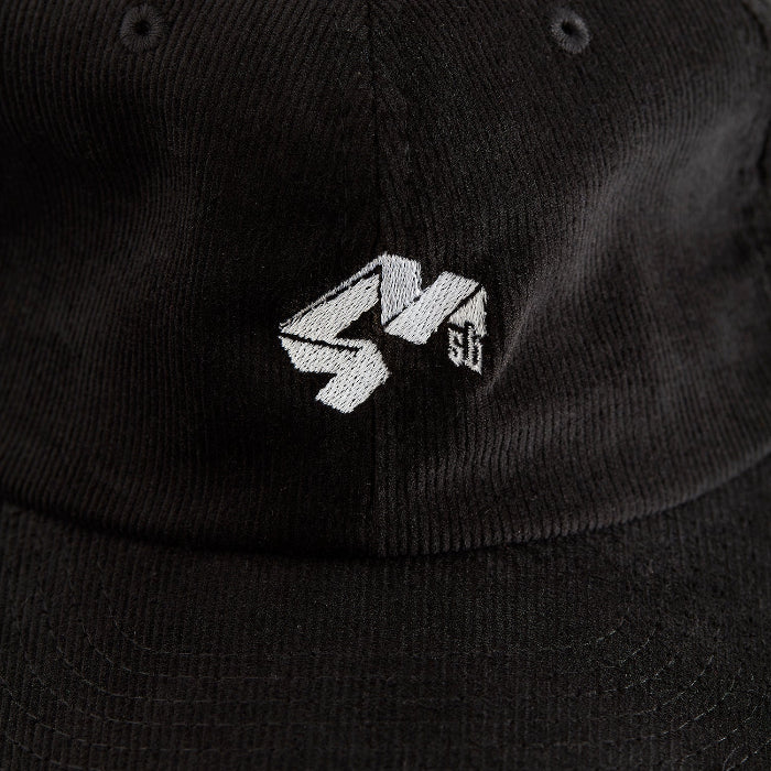 4Msb corduroy cap Quatro in black with the 4Msb logo Quatro in white.