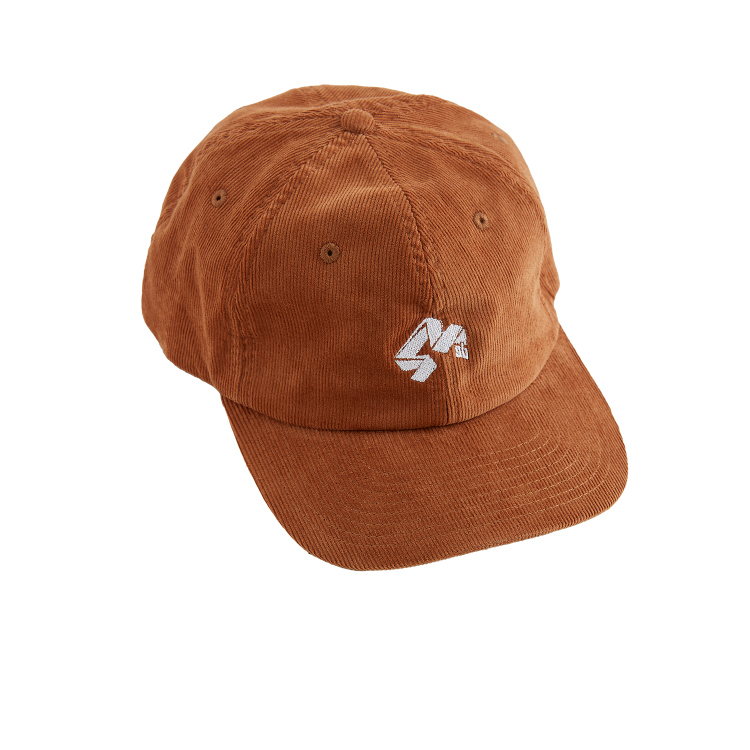 4Msb corduroy cap Quatro in the color camel with the 4Msb logo Quatro embroidered in white at the front.