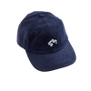 4Msb cap corduroy in the blue color navy with the 4msb logo Quatro  embroidered in white on the front.
