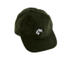 4Msb cap corduroy Quatro in the color olive green with the 4Msb logo Quatro  embroidered in white on the front.