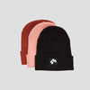 4Msb cuffed beanies Quatro in three different colors rust, blush and black