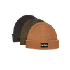 4Msb fisherman beanies Edge in three colors: graphite grey, olive and biscuit.