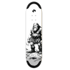 4Msb skateboard deck Jättar (Jattar) with TIPtech shown vertical. The graphic is black and white. A black giant (jätte/jättar in the swedish language) standing on stone ground against a white background.