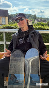 4Msb team rider Kilian Zehnder with his pro model skateboard deck graffiti in two variants - one with TIPtech and one classic.