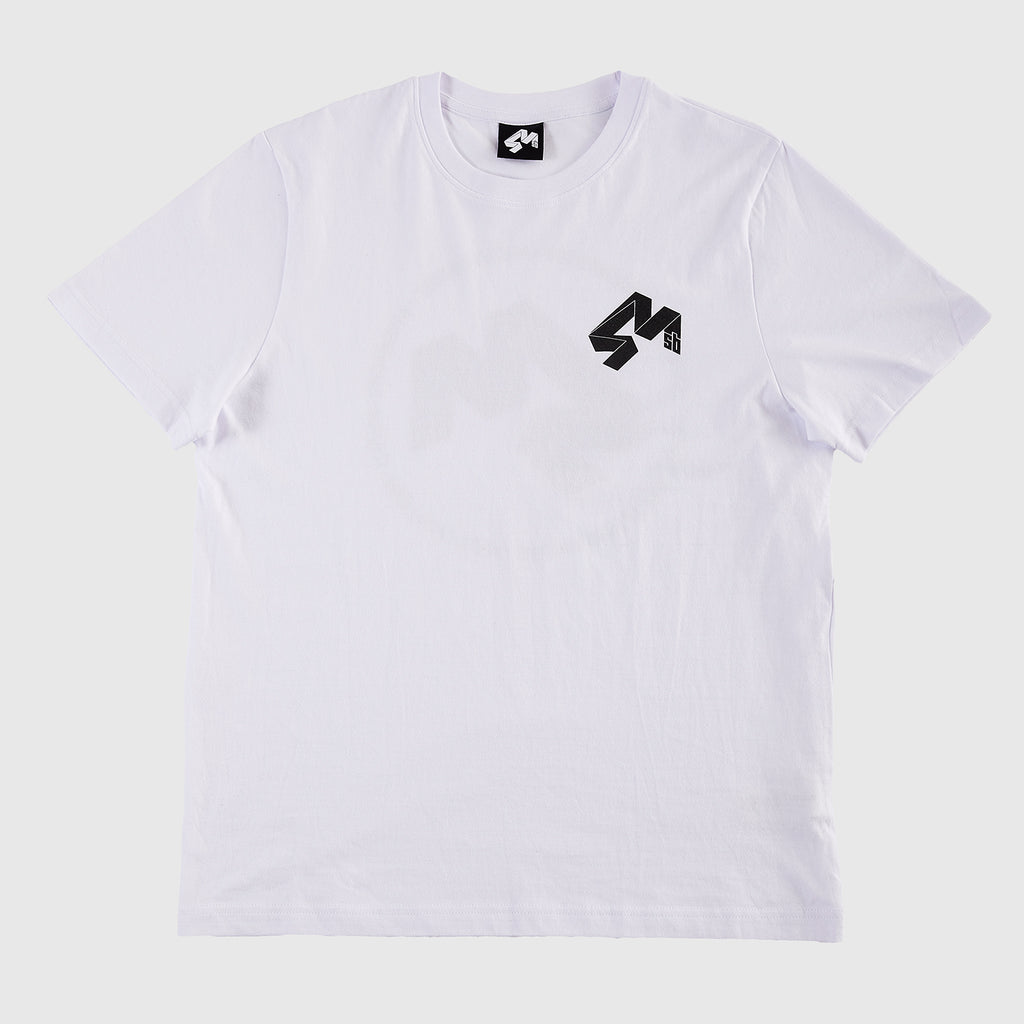 4Msb T-shirt Quatro in white with the quatro logo in black on the left side of the chest.