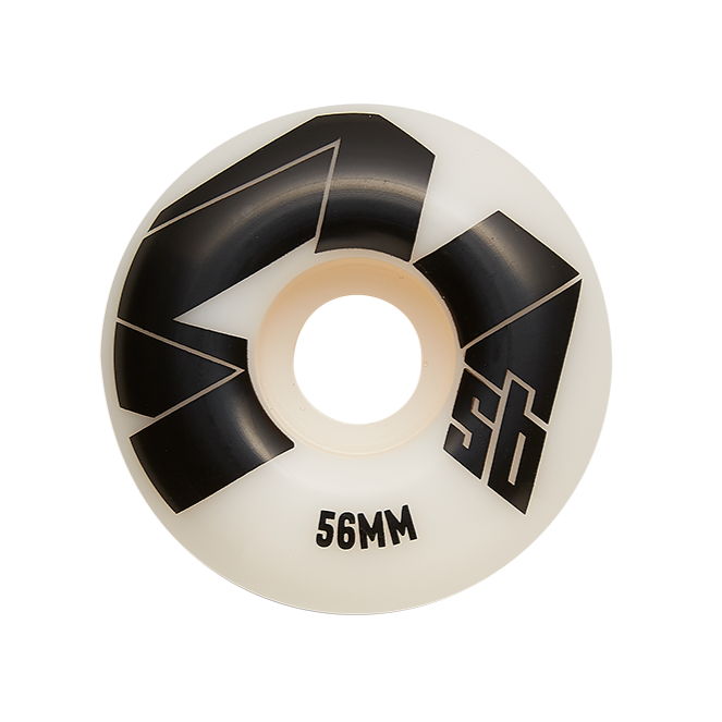4Msb Skateboard wheels Quatro 56m, 100A  in black and white. Comes in 4 pack.