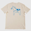 4Msb T-shirt dala horse in the colour natural raw, back.