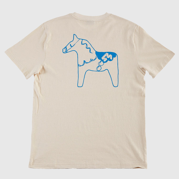 4Msb T-shirt dala horse in the colour natural raw, back.