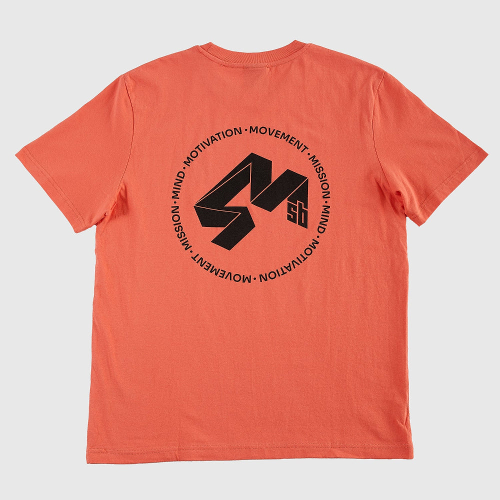 4Msb t-shirt quatro fiesta red, text on the back: mind, motivation, movement, mission