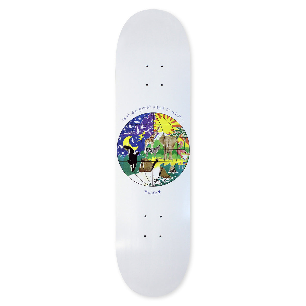 Cafe Skateboard Deck Great Place - White 8.0"