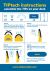 Instructions for assembling TIPs on a skateboard deck for the first time – with step-by-step guide and graphics. TIPtech kit.