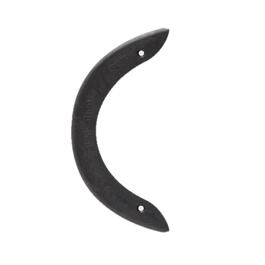 Black curved TIPtech component with 'Skeatevation' branding on a white background for skateboard deck
