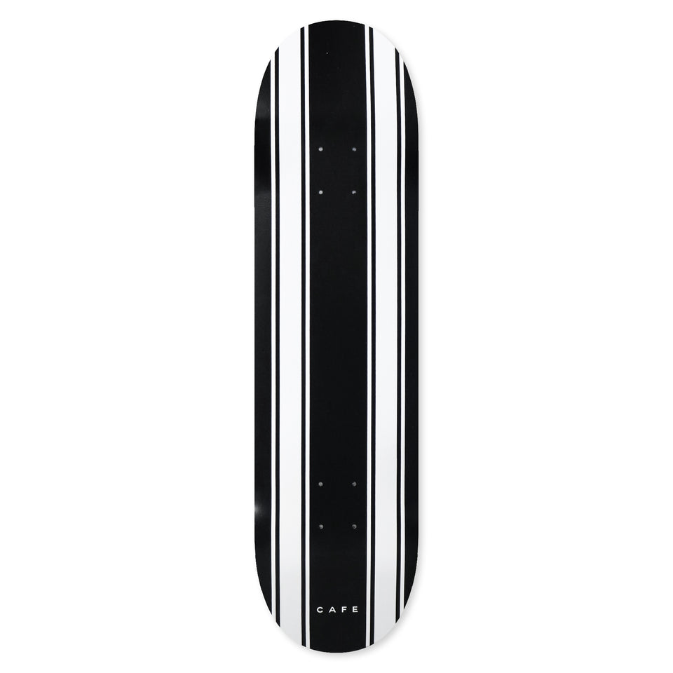 Cafe Skateboard Deck Stripe - Black/White 8.125"