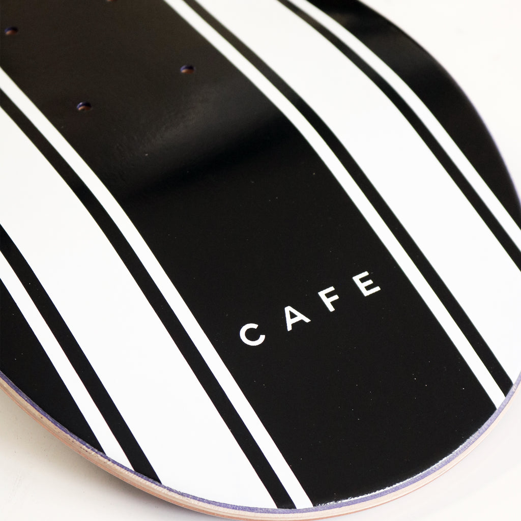 Cafe Skateboard Deck Stripe - Black/White 8.125"
