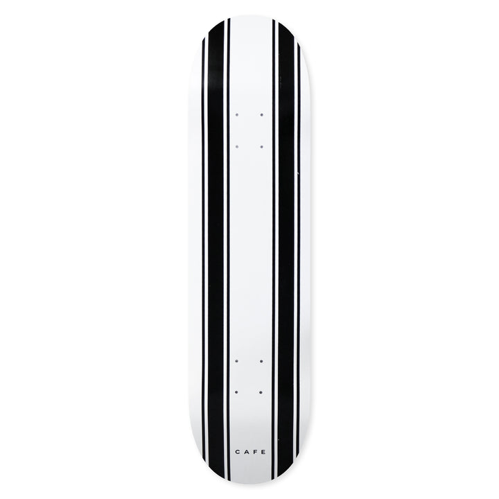 Cafe Skateboard Deck Stripe - White/Black 8.25"