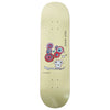 Frog Skateboards yellow skateboard deck for skater Jesse Alba. The graphic features a cartoonish doodle.
