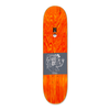 Top view of the polar skateboard deck for pro rider Dane Brady, time travelers, in brown. The top is dyed orange.