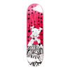 The bottom graphic of Polar Skateboard Deck of pro rider Jamie Platt, Casino. It depicts a white cartoon character with a bright pink background and casino themes.