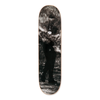 The Polar skateboard deck for pro rider Paul Grund, Stuntman B. The bottom graphic shows black and white images of a stuntman getting ready, the top graphic shows a stuntman on fire.