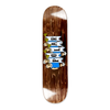 The Polar Skateboard Deck Team Model Trumpets, with deck graphic depicting trumpet players with the banner 'polar' on a dyed brown background.
