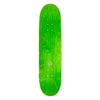 Top of Sci-fi Fantasy Arin Holographic Dragon skateboard deck, a dyed green maple.