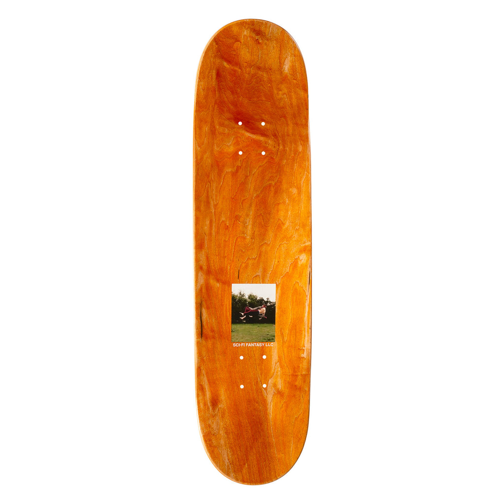 Top view of Sci-fi Fantasy skateboard deck 'lay the keep´.