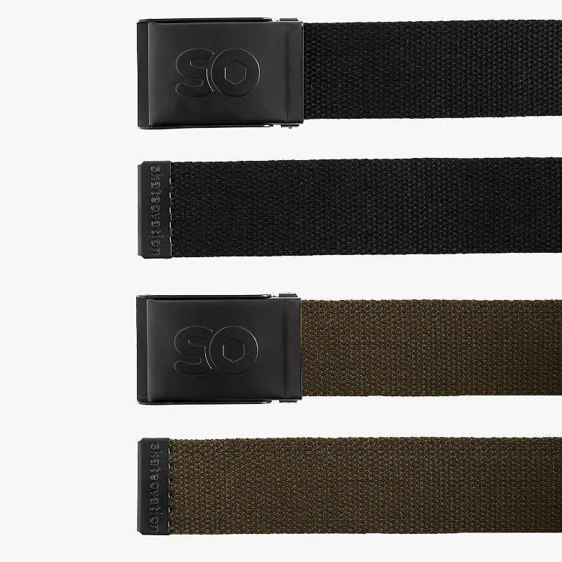 Skateovation webbing belt exists in two colors: black and olive.