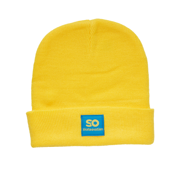 skateovation cuffed beanie SO in yellow.