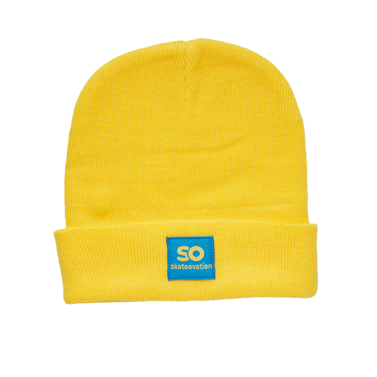 skateovation cuffed beanie SO in yellow.