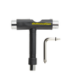 A black Skateovation skateboard mounting tool with a Phillips key and an Allen key